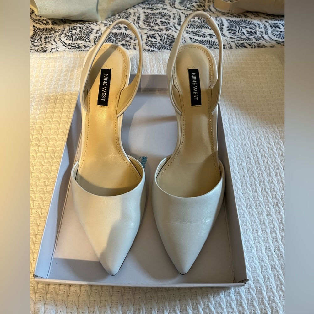 Nine West Cream Slingback Heels